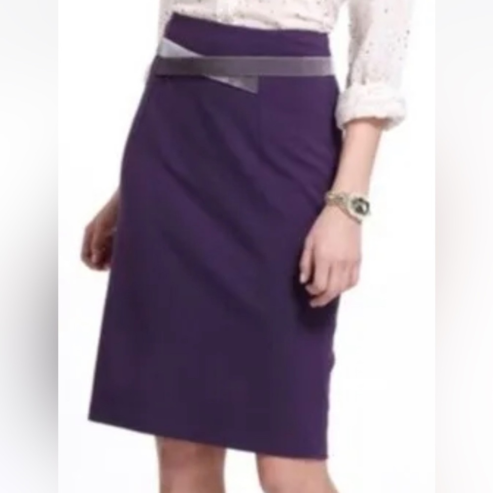 Anthropologie Girls from Savoy Purple Pencil Skirt Size 12 L Large.